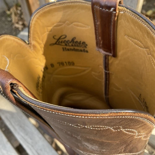 Lucchese Cowboy Boots L156464 Mens Embroidered Brown Leather Western 11.5 B - Picture 9 of 16