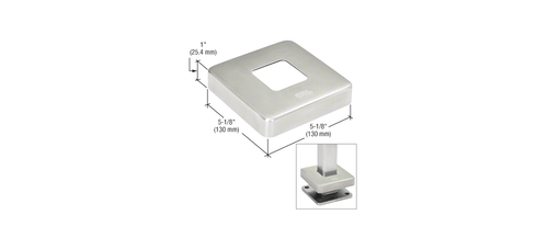 CRL 316 Brushed Stainless Base Flange Cover for P1 P-Series Posts - Picture 3 of 4