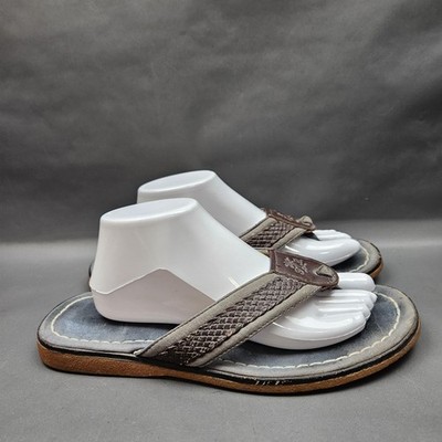 Tommy Bahama Anchored Sandals Mens Size 10 Gray Blue Flip 