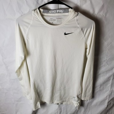 Nike Pro Shirt Mens M White Crew Cool Compression Training Athletic Gym 703088