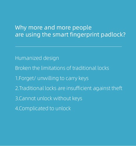 Tuya Padlock Bluetooth Fingerprint Bags Smart Lock Dormitory Anti Theft Security - Picture 19 of 19