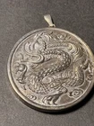 Vintage Reed & Barton Sterling Silver Dragon  Mirror Pendant 30.5 g