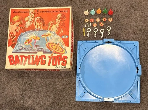 Vintage 1968 Ideal Battling Tops Game, Family Board Game