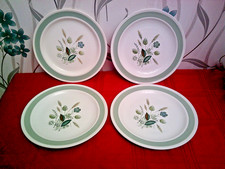 WOOD & SONs -CLOVELLY - WOODWARE DINNER PLATES - SET of 4  DIAMETER 10" / 25.5cm