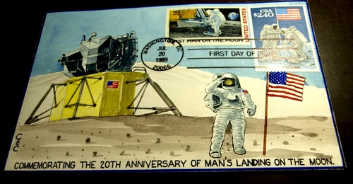 UNITED STATES HAND PAINTED FIRST DAY COVER SIGNED C & C SCOTT 2419 AND C76