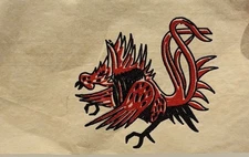 Original Vintage Dragon Monster Mini Iron On Transfer