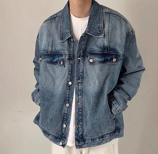 Men's New Fashion Retro Lapel Long Sleeve Loose Denim Jackets Youth Casual Coat#
Opens in a new wind
