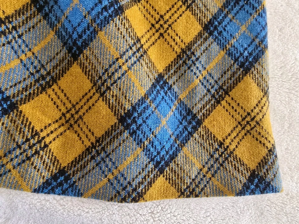 Vintage Wool Skirt Junior Womens Blue Plaid By Jantzen - Image 3 of 4
