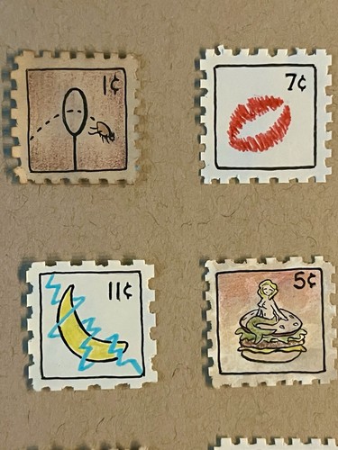 ART Auction! “Stamp Collection Series 1” Signed Artwork By Brandon Olterman BTO - Picture 7 of 11