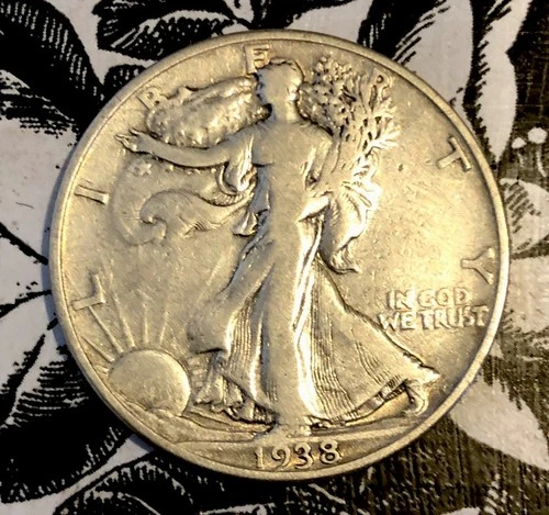 1938 d walking liberty half dollar Silver Low Mintage Rare