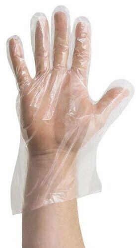 100pcs - "Large" Disposable HDPE Plastic Gloves For Butcher's & Deli - Picture 4 of 6
