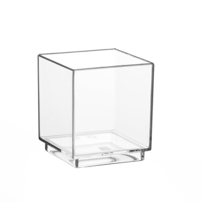 Fingerfood Schalen eckig 4,7x4,2x4,2cm 55 ml Catering PS Becher glasklar (FI011)