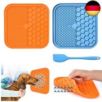 Aiqinu Schleckmatte Hund Mit Saugnapf,2 StüCk Leckmatte Hund Bpa-Frei Mit 1