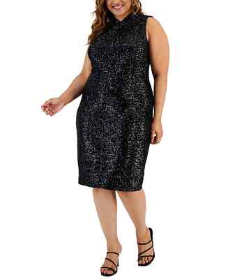RACHEL Rachel Roy Women's Plus Size Black Harland Sequined Dress