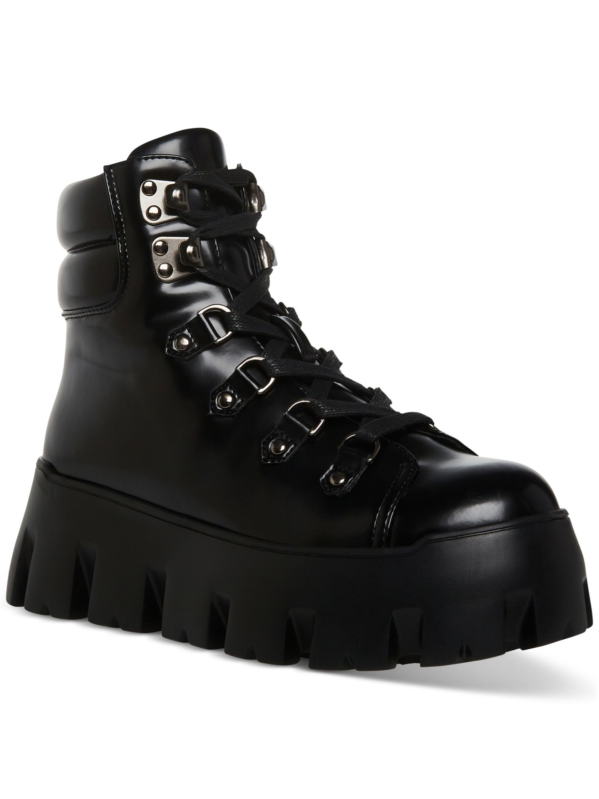 Женские ботильоны на танкетке MADDEN GIRL, черные, на платформе 1,5 см, с круглым носком спереди, 8 М