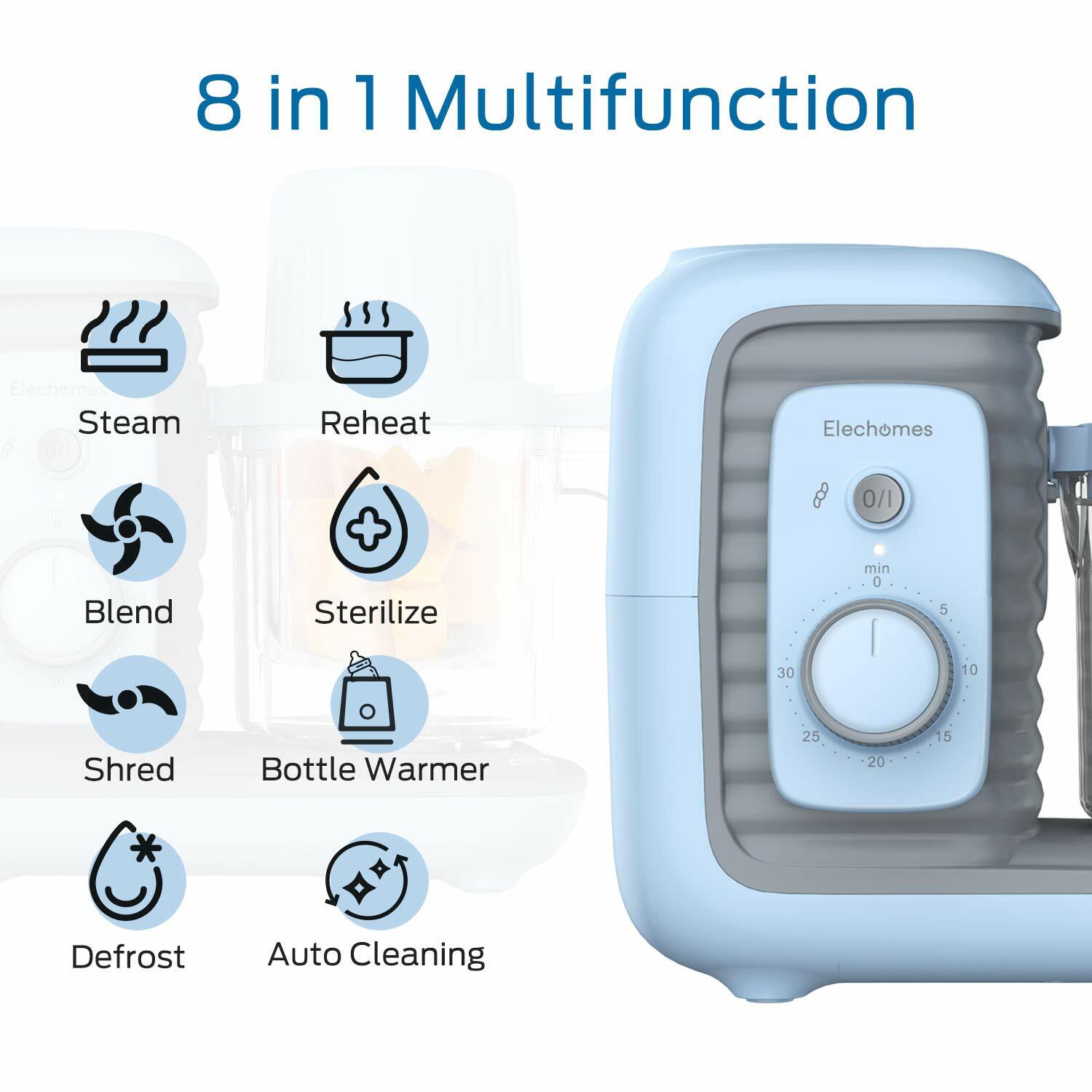Baby Food Maker, 8 in 1 Elechomes Baby Food Processor Blender for