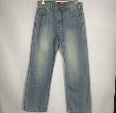 Union Bay 34/32 Blue Mens Jeans Straight Stretch Denim Cotton