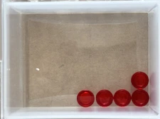 LEGO Parts - Trans-Red Tile, Round 1 x 1 - No 98138 - QTY 5