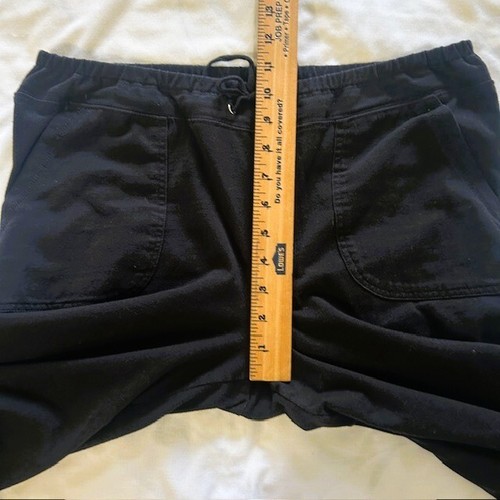 Onque Casuals Ladies Pants Medium Black Tie Waist Hem Detail - Picture 9 of 9
