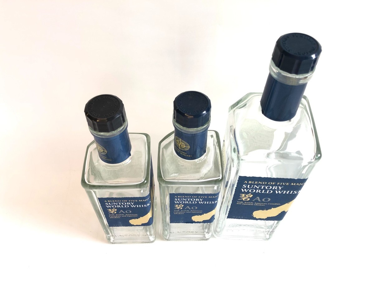 Suntory World Whiskey ao 350ml 700ml Empty Bottle 3 piece set 