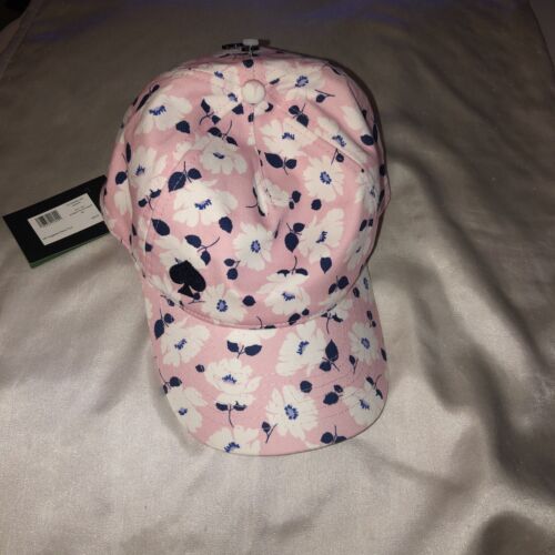Kate Spade Pink Springtime Floral Print Baseball Cap Embroidered Logo OS NWT - Picture 2 of 16