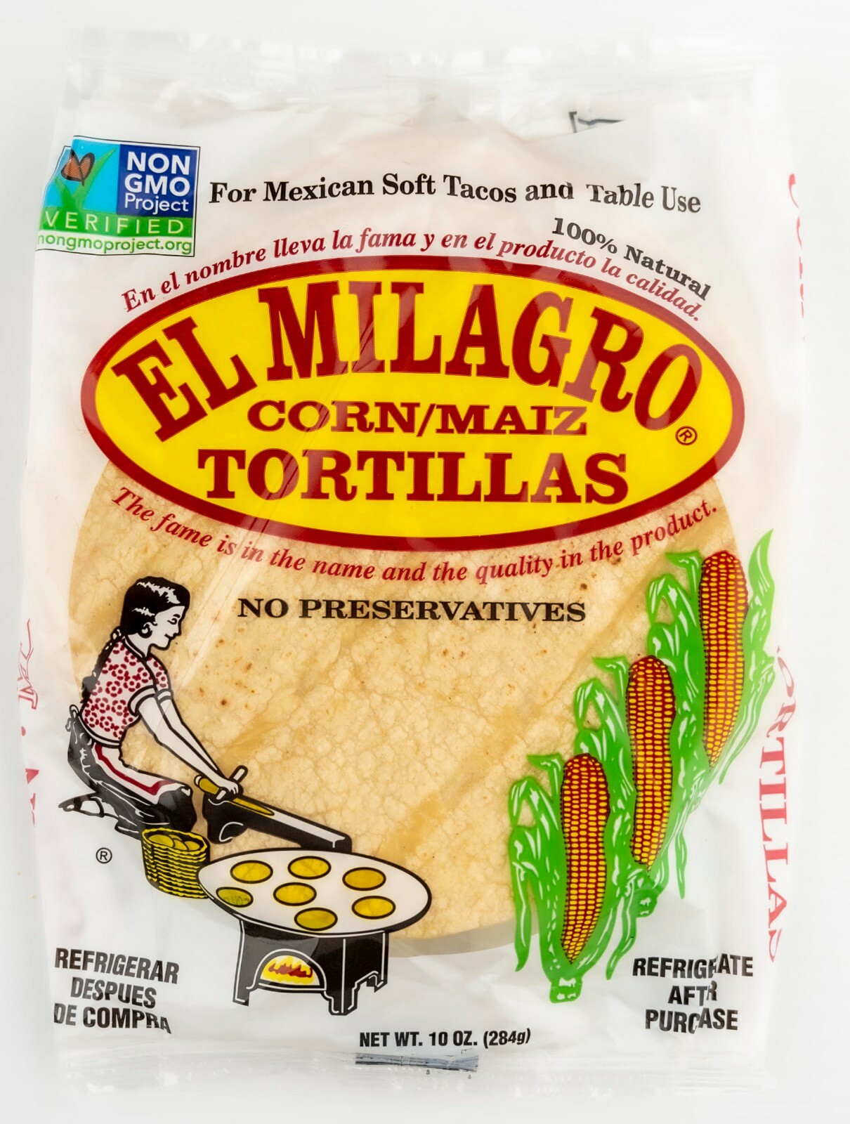 El Milagro Corn Tortillas de Maiz 100 *CAJA DE 48 PAQUETES* ENVIO