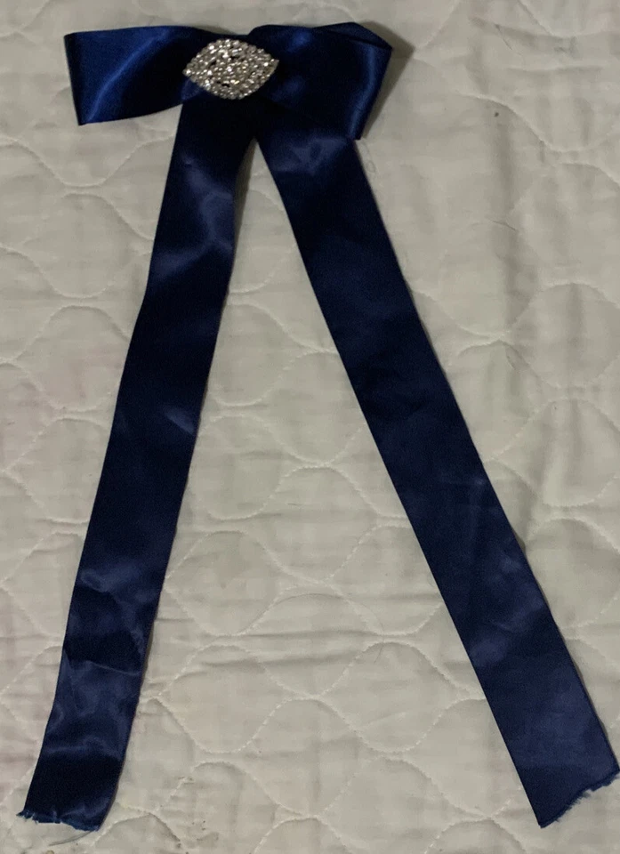 2 ДЕВОЧКИ синий волосы банты со стразами брошюра для платья для волос вечеринки         - Изображение 4 из 4