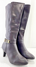 RAMPAGE women's Ram-Indy zip side knee high high heel Boots Size 9.5 M brown NEW