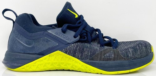 Nike Metcon Flyknit 3 Blue Obsidian Volt Athletic Shoes 