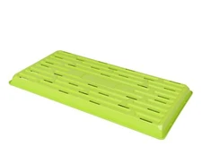 SUNPACK 10” x 20” HD Shallow Plastic Seed Starting Tray w/ Holes, Lime Green, 1"