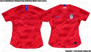 Soccer USA Women's National Team 2019 Away model 4 Stars NIKE Jersey(M)Speed Red | eBay