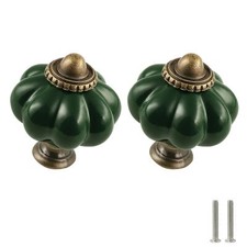 Dark Green 2 Pack Pumpkin Ceramic Knobs Dresser Drawer Cabinet Pulls