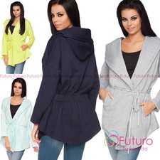 Womens Oversized Hooded Blazer Long Sleeve Jacket Cape Coat Top Size 8-14 2585