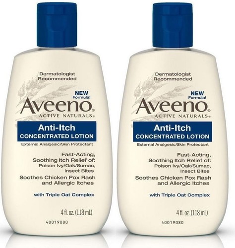 2 Pack Aveeno Anti-Itch Concentrated Lotion - 4 oz Each