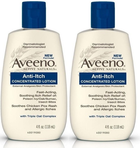 2 Pack Aveeno Anti-Itch Concentrated Lotion - 4 oz Each - Picture 1 of 3