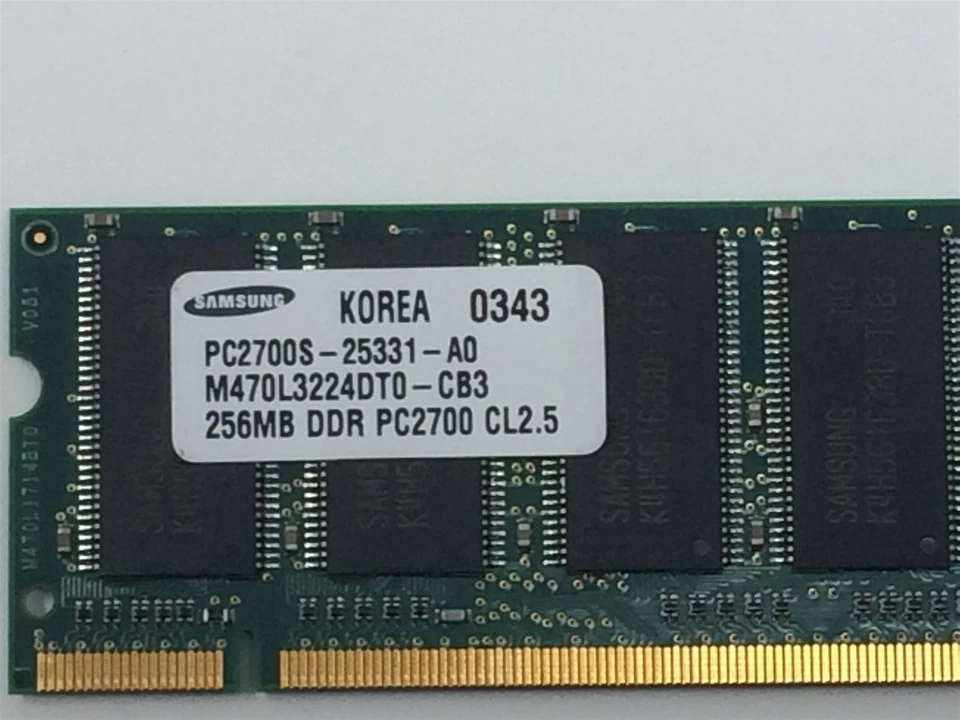 M470L3224DT0-CB3 Samsung 256MB PC2700 DDR-333MHz non-ECC Unbuff 200-Pin SoDimm - Image 2 of 3