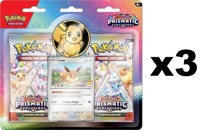 3 Pokemon TCG SV8.5 Prismatic Evolutions 2 Pack Pokemon Day