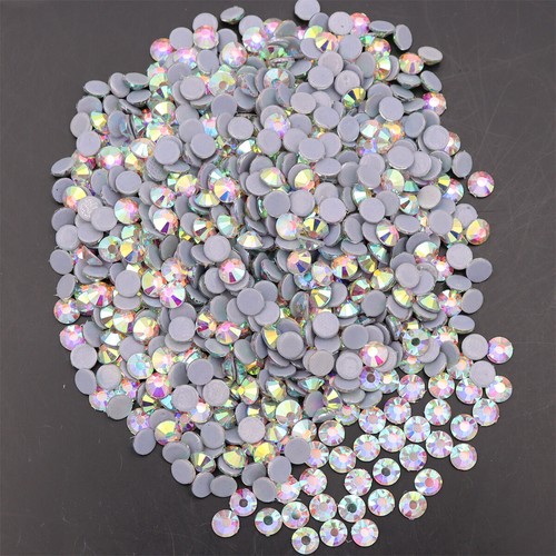 White Clear Crystal AB FlatBack Rhinestones Glass Stones For Bags Shoes Garment - Picture 2 of 20