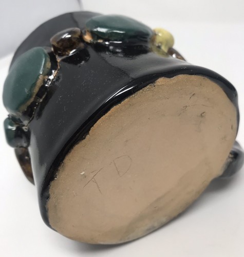 "Taza de café Student Art Pottery marrón oscuro detalles aplicados 4,25""x3,75""" - Imagen 7 de 7