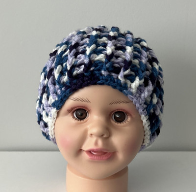 Crochet Toddler Hat Beanie Multicolored Handmade Stretchy Warm Ages 1-3 Years