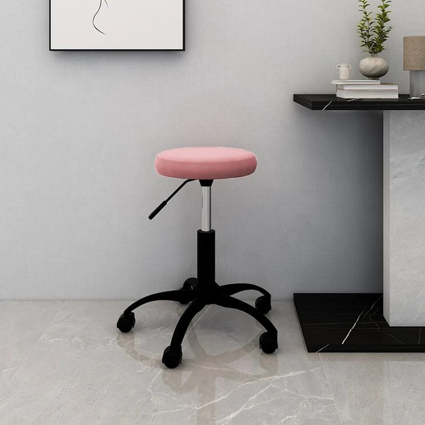 BüRostuhl Rosa Samt Drehbar 360 Grad HöHenverstellbar Armlehnen-image