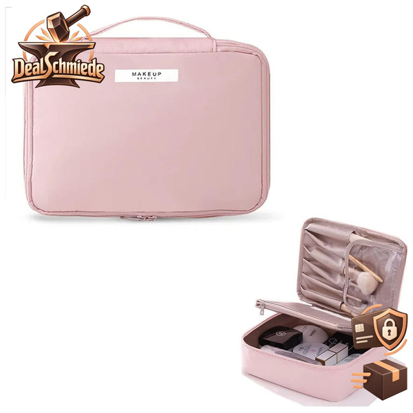 Kosmetiktasche Wasserdicht Make-Up Tasche Reise Kulturbeutel Groß Rosa Damen-image