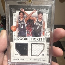 Panini 2021-22 Contenders Rookie Ticket Dual Swatches RT2-SEC Primo Thomas