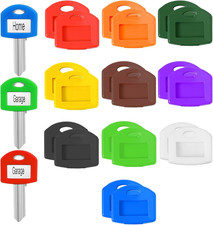 20 Pcs Key Cap Covers & Tag Kit, Colorful Square Key Labels with Cardstock and C
