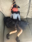 Tall Halloween Decor Cloth Shelf Sitter Pumpkin Head Witch Doll & Black Cat 32” — photo 7