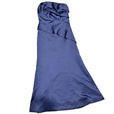 Vera Wang Navy Strapless Satin Evening Gown - Worn Once, Excellent Condition