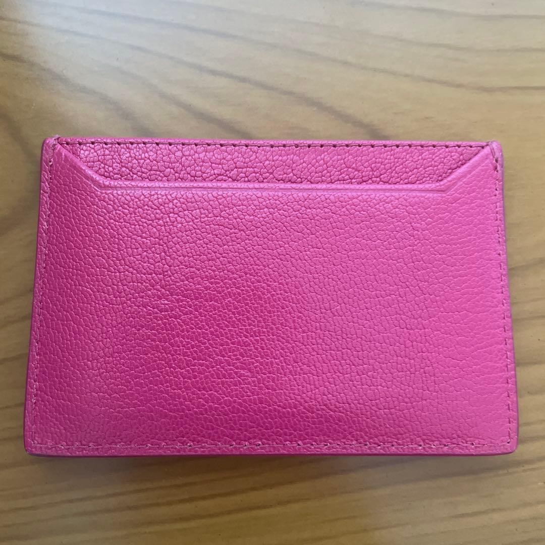 Prada Pink Goat Leather Card Holder with Logo and 3 Card Slots thumbnail 3