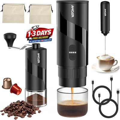Nano Portable Espresso Machine - Rechargeable 40 Sec Self-Heating (Out In-like)