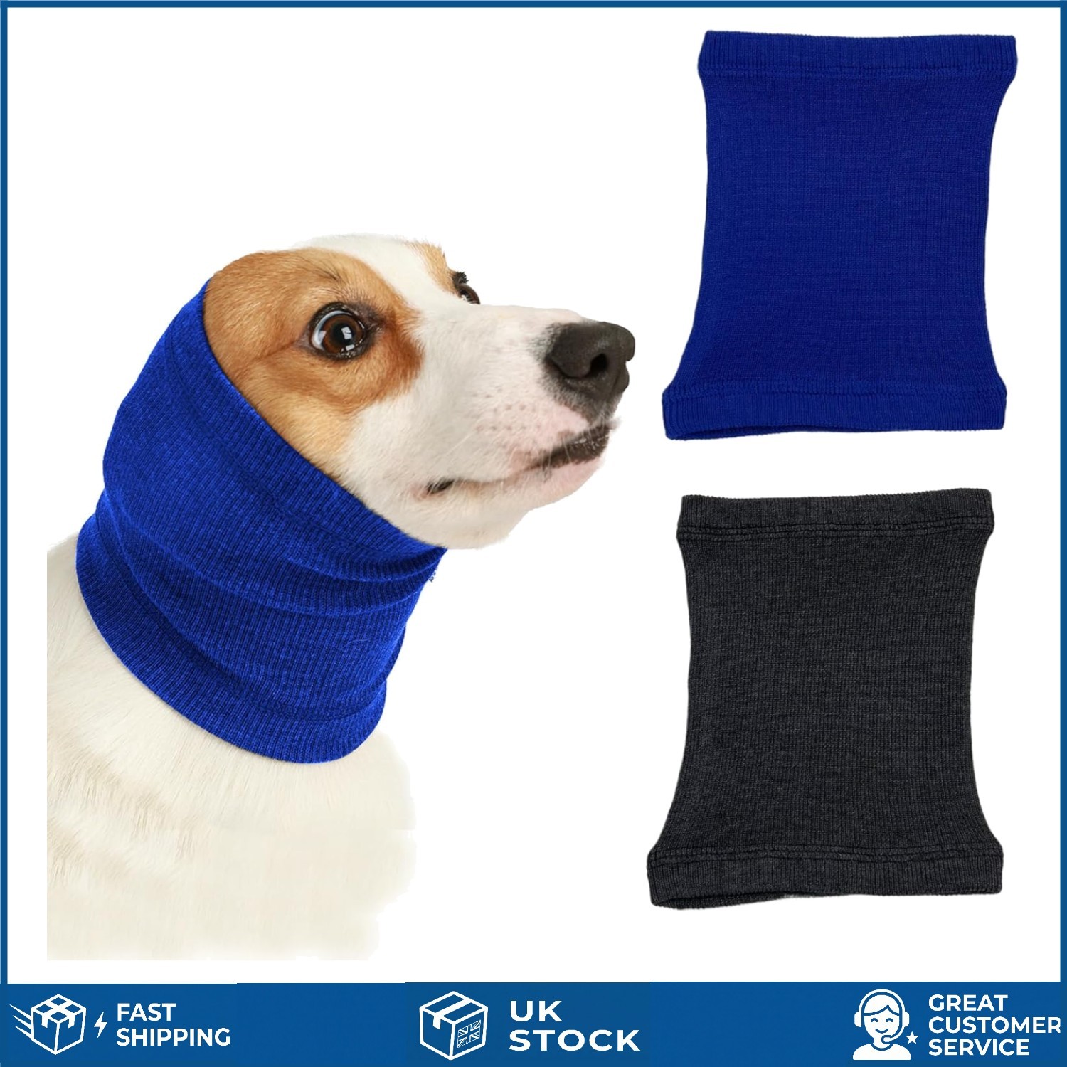 Waterproof Noise Reducing Dog Ear Defenders Calming Pet Snoods 2 Pcs