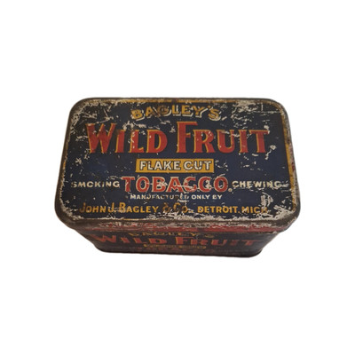Vintage Bagley's Wild Fruit Flake Cut Tobacco Tin Can EMPTY
